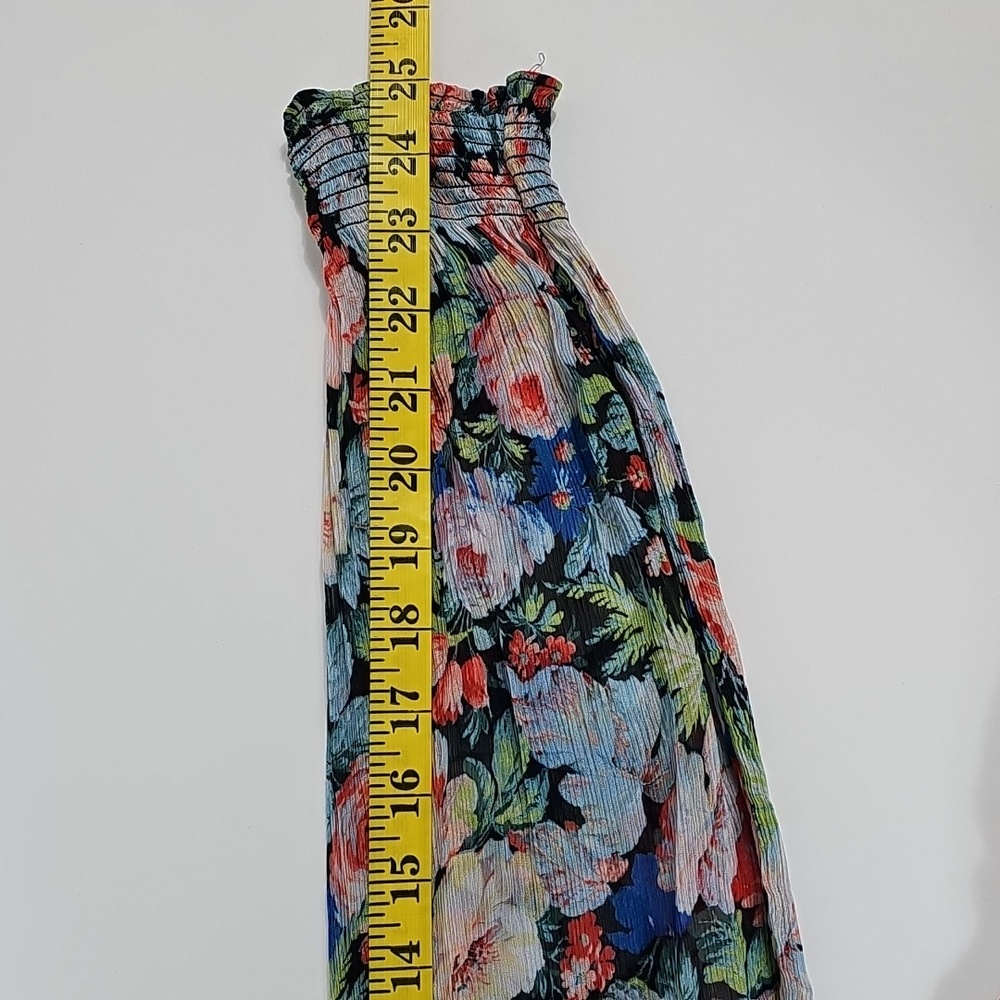 Anthropologie The Marais Printed Chifron Maxi Dress Pleated Long Sleeve Floral S - Picture 13 of 16